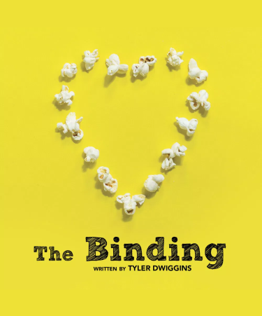 Popcorn arranged in the shape of a heart for the play The Binding