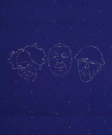 An image of the Three Stooges if they were a constellation in the sky.