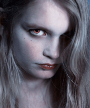 Close-up of young adult vampire girl for the play Vampire Valedictorian